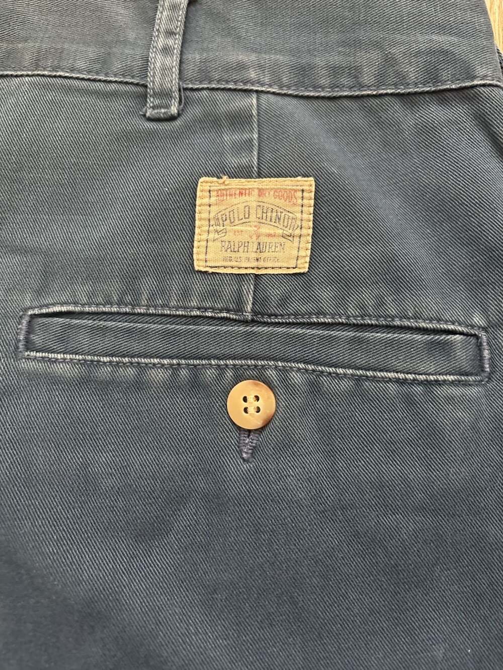 Polo Ralph Lauren Vintage Pleated Chino Pants Blue Size 34x36